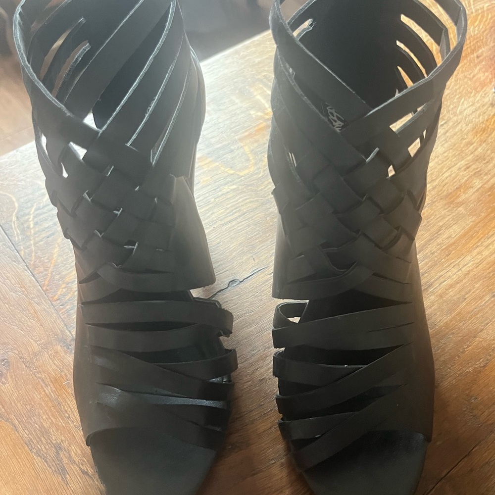 Women's Black Strappy Heels
